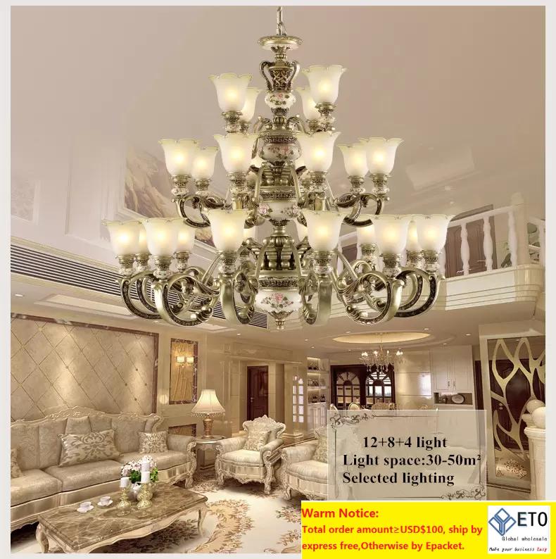 European Lighting Chandelier Pendant Lamp Bedroom Dining Room Living Room Lamp Resin Garden Simple Western Style Retro Atmospheric Lighting