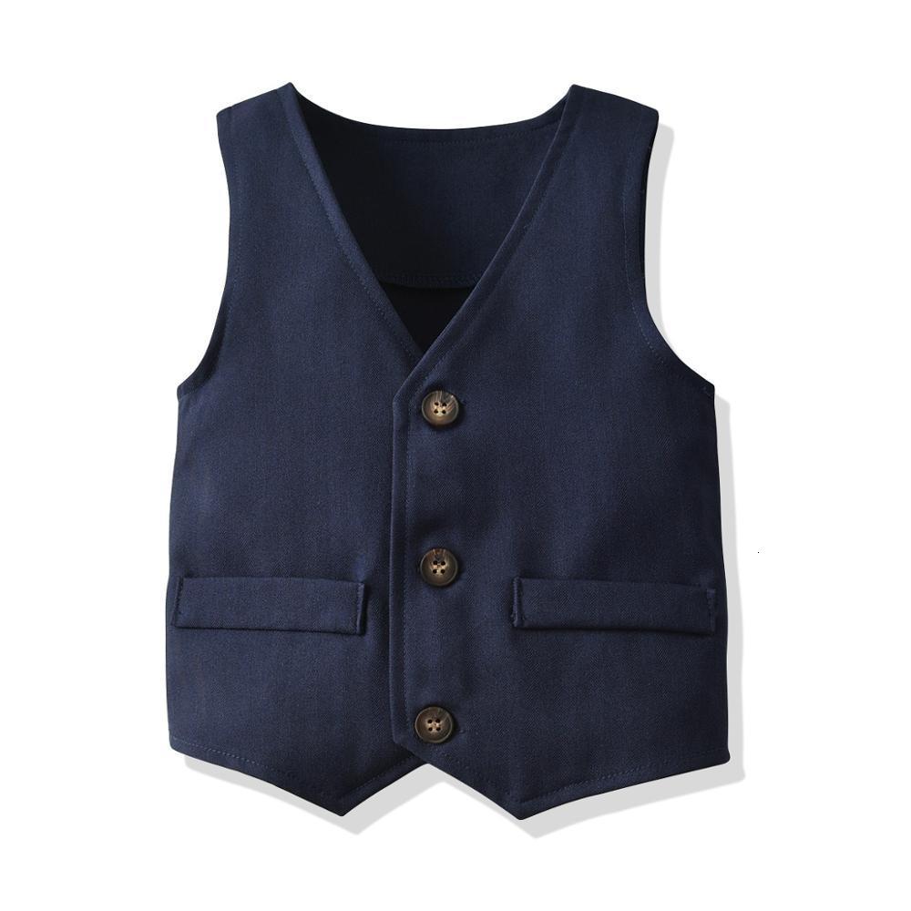 Suits Baby Childrens 4Pcs Set Kids Boys Business Solid Shirt Pants Vast Tie Set For 2 8 Age 221205