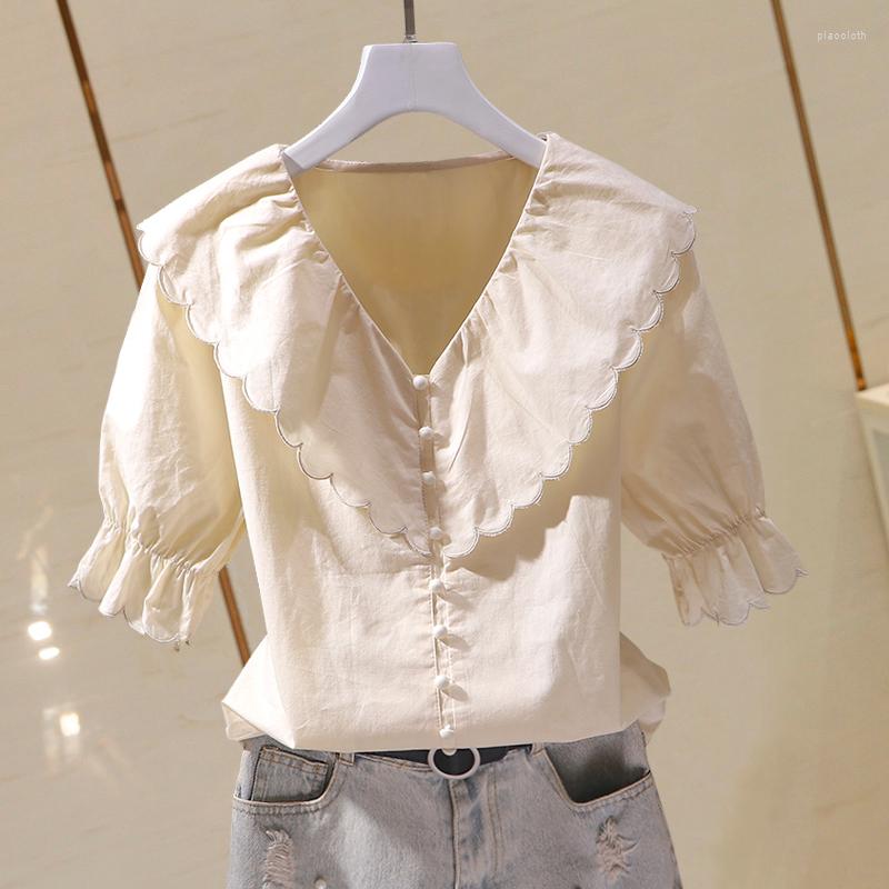 Women' Blouses Sweet Style Women Shirts Summer 2022 Ruffles Short-Sleeved Solid Slim Elegant Female Pulls Outwear Tops, Apricot
Women' Blouses Sweet Style Women Shirts Summer 2022 Ruffles Short-Sleeved Solid Slim Elegant Female Pulls Outwear Tops, Apricot