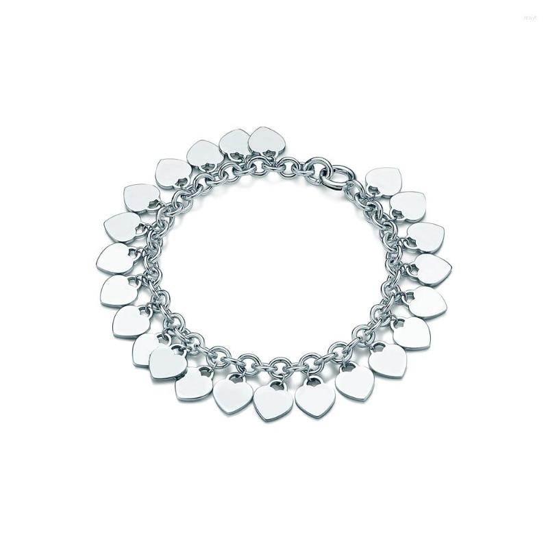 Link Bracelets S925 Sterling Silver Men'S And Women'S Multi-Love Pendant Bracelet Fashion Simple Generous Luxury Party Gift
Link Bracelets S925 Sterling Silver Men'S And Women'S Multi-Love Pendant Bracelet Fashion Simple Generous Luxury Party Gift