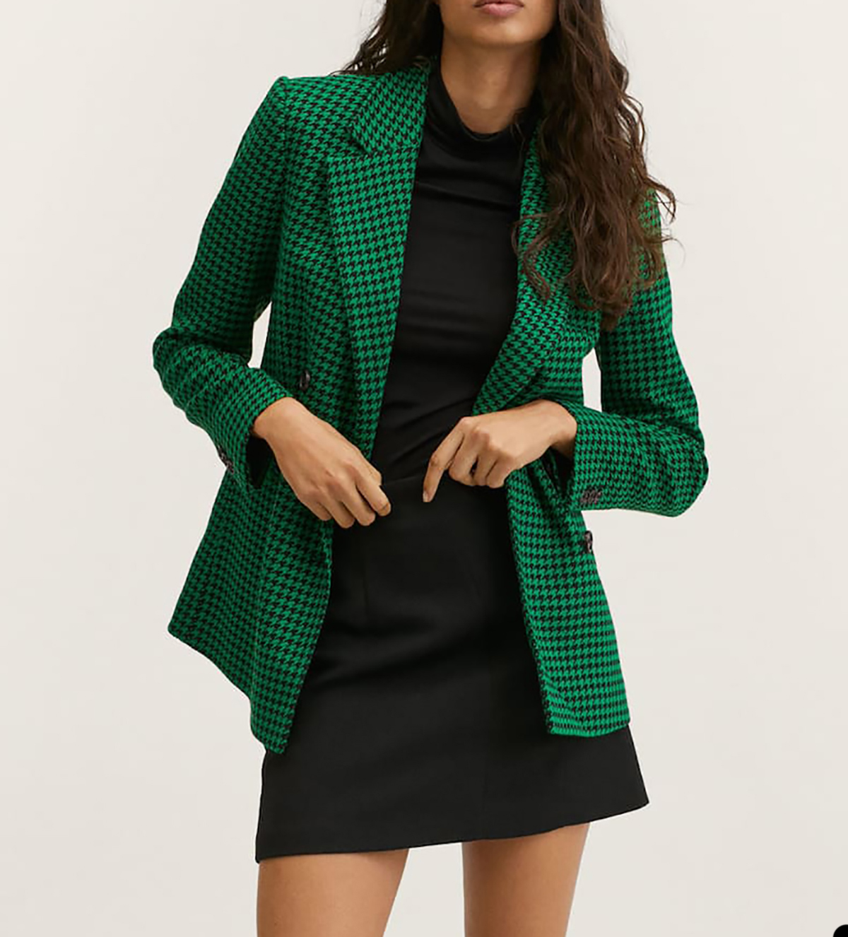 Green Plaid Suit Loose Leisure Blazer Wedding Tuxedos Prom Evening Wear One Jacket