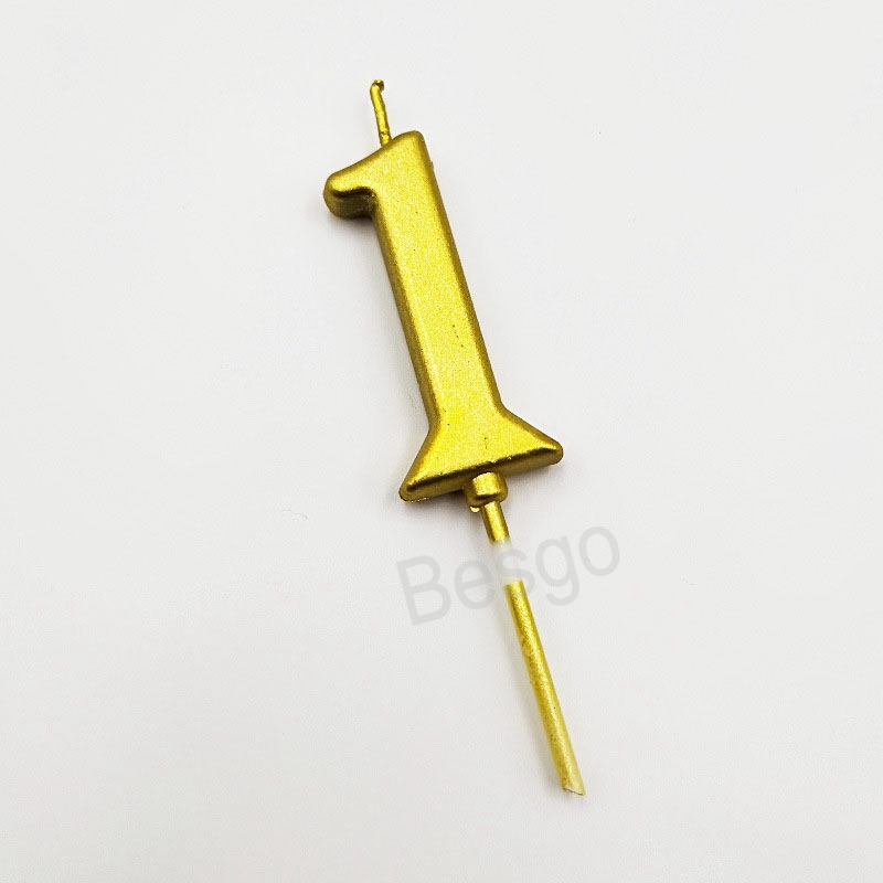 Gold 0-9 Pattern Candle Number Birthday Cake Decoration Candles Paraffin Golden Children Anniversary Party Decorations Candle BH8078 TYJ