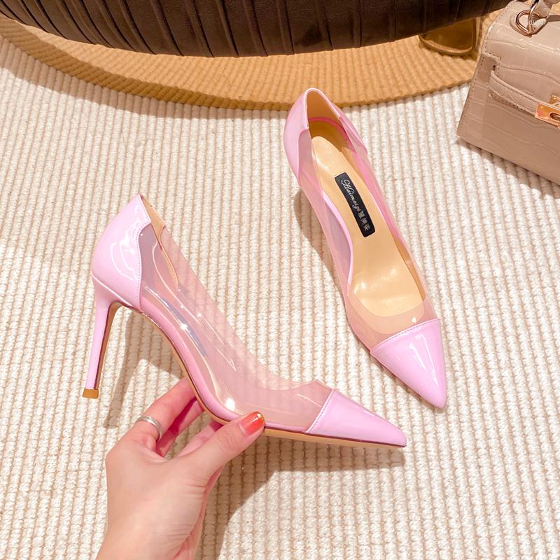 Dress Shoes Summer Pointed Shallow Mouth Stiletto Heel Sexy Transparent PVC Crystal Single Shoe Banquet Large Size Female Wedding, Pink
Dress Shoes Summer Pointed Shallow Mouth Stiletto Heel Sexy Transparent PVC Crystal Single Shoe Banquet Large Size Female Wedding, Pink