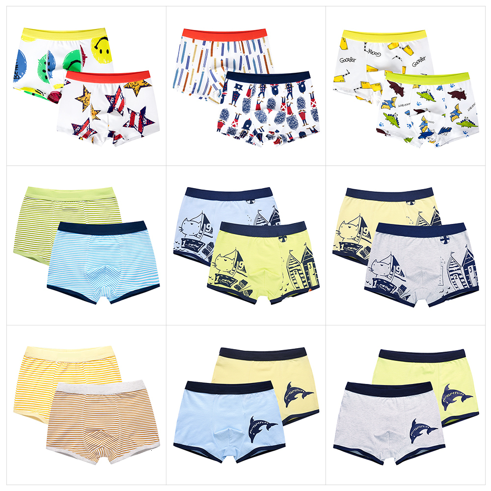 Panties 4 Piece Kids Boys Underwear Cartoon Children s Shorts for Baby Boy Boxers Stripes Teenager Underpants 4 14T 221205