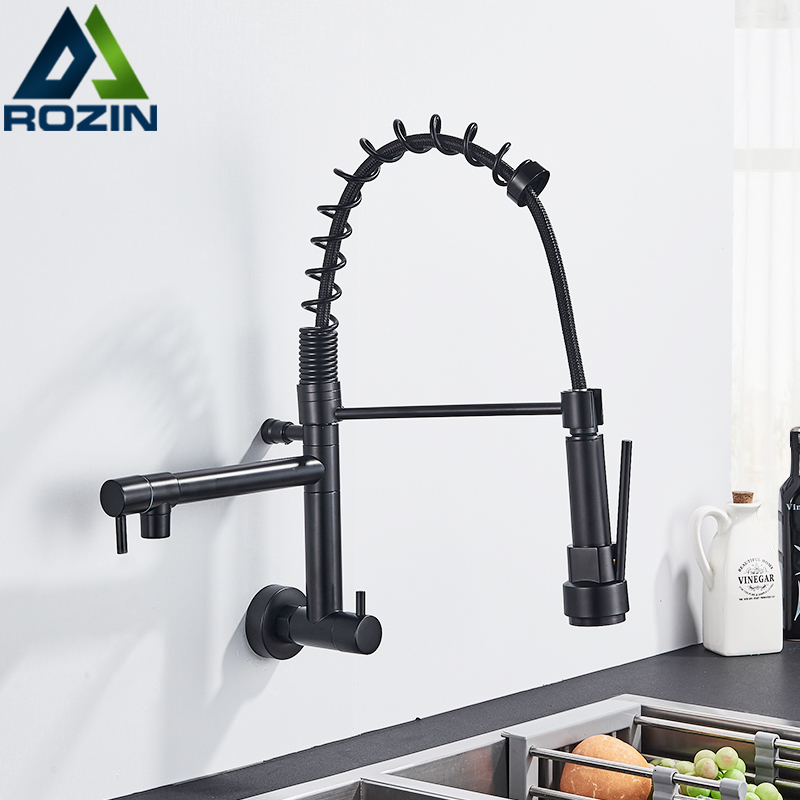 Kitchen Faucets Rozin Matte Black Pull Down Faucet Single Cold Water Dual Spouts Tap 4 Colors Wall Mounted ABS Nozzle Crane 221203
Kitchen Faucets Rozin Matte Black Pull Down Faucet Single Cold Water Dual Spouts Tap 4 Colors Wall Mounted ABS Nozzle Crane 221203