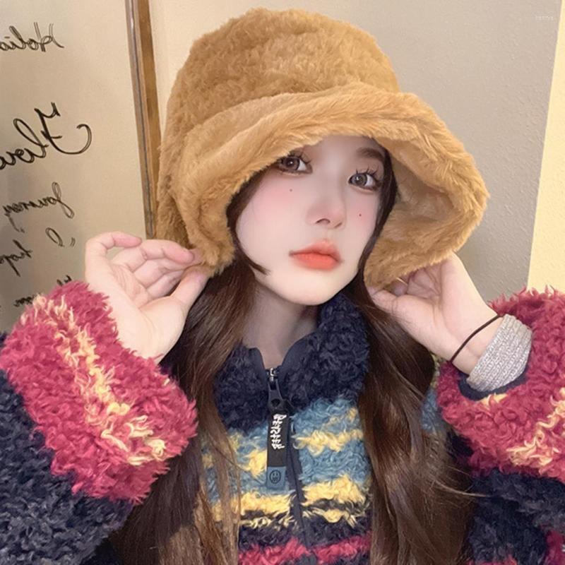 Berets Winter Bucket Hat Solid Color Fluffy Faux Fur Ear Protection Soft Cold-proof Thick Brim Sunscreen Women For Da, Black
Berets Winter Bucket Hat Solid Color Fluffy Faux Fur Ear Protection Soft Cold-proof Thick Brim Sunscreen Women For Da, Black