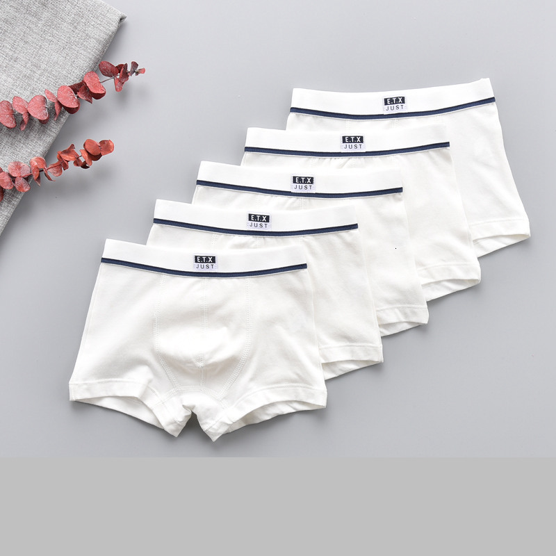 Panties 5 Pcs lot Underwear Kids Boys Solid White Color Shorts Teenage School Underpants Toddler Adult 221205