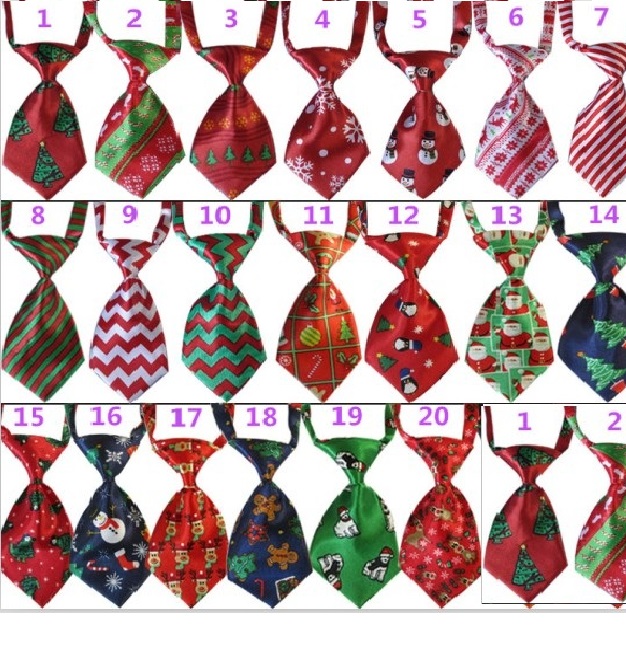 50pcs/lot Dog Apparel Christmas holiday Pet Puppy Cat Kitten Necktie Adjustable Handsome Bow Tie Grooming Supplies Accessories Products Y107-1
