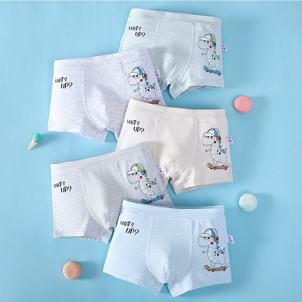 Panties Children s Underwear for Kids Cartoon Shorts Soft Cotton Underpants Boys Dinosaurs Pattern 5Pcs lot 221205