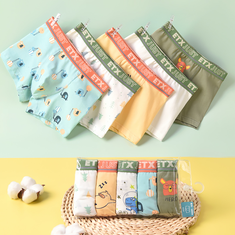 Panties 5 Pcs lpack Kids Underwear for Boys Cotton Teen Cartoon Dinosaur Boxers Toddler Children cute Breathable Underpants 221205
