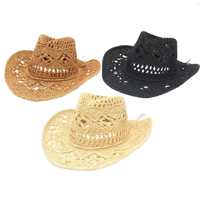 Berets Trendy Sunshade Straw Hats Hand Woven Cowboy Hat Western Wide Brim Sunhat For Couples Boys Girls Youth, Black
Berets Trendy Sunshade Straw Hats Hand Woven Cowboy Hat Western Wide Brim Sunhat For Couples Boys Girls Youth, Black