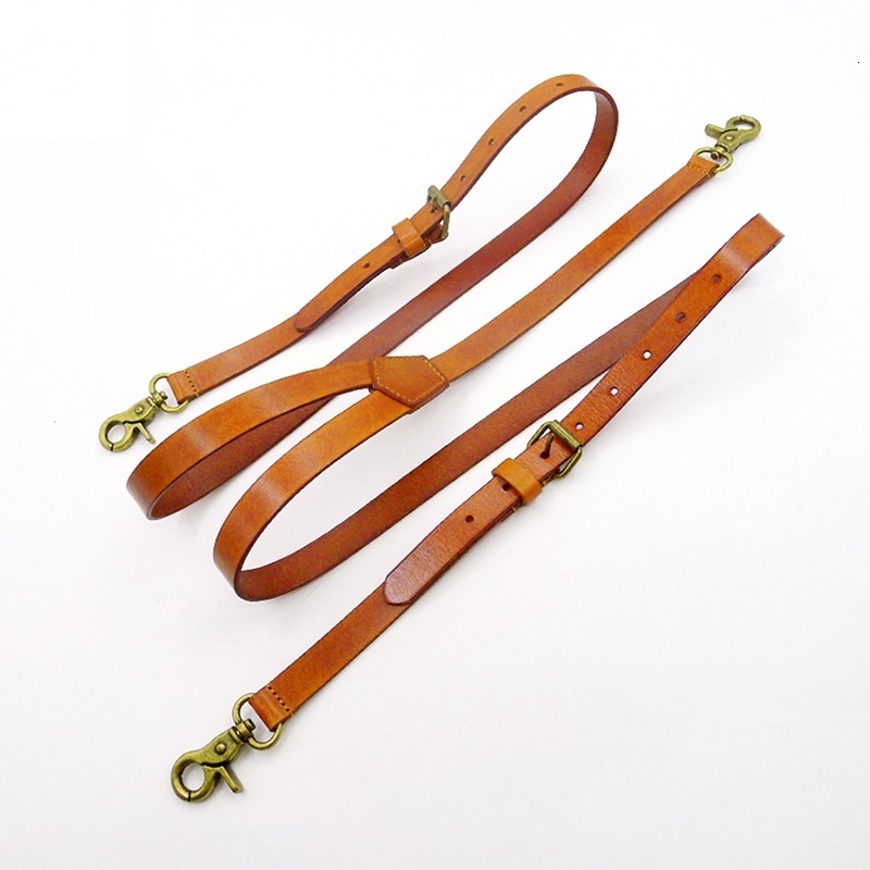 Suspenders NWE Ginger leather suspender light brown with leather hook and buckle strap braces for men and women 221205