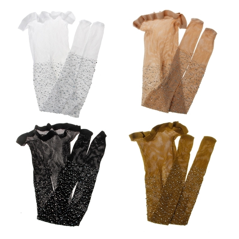 Leggings Tights Mesh Socks Hollow Out Pantyhose Solid Diamond Toddler Kids Little Girls Glitter Stockings 221203