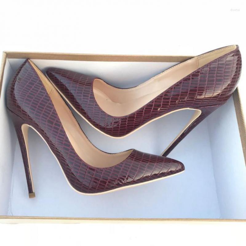 Dress Shoes European Sexy Burgundy Lizard Pattern High Heels Woman Stiletto 12cm Pointed Shallow Mouth Single Shoe Pumps Mujer, Heel high 8cm
Dress Shoes European Sexy Burgundy Lizard Pattern High Heels Woman Stiletto 12cm Pointed Shallow Mouth Single Shoe Pumps Mujer, Heel high 8cm
