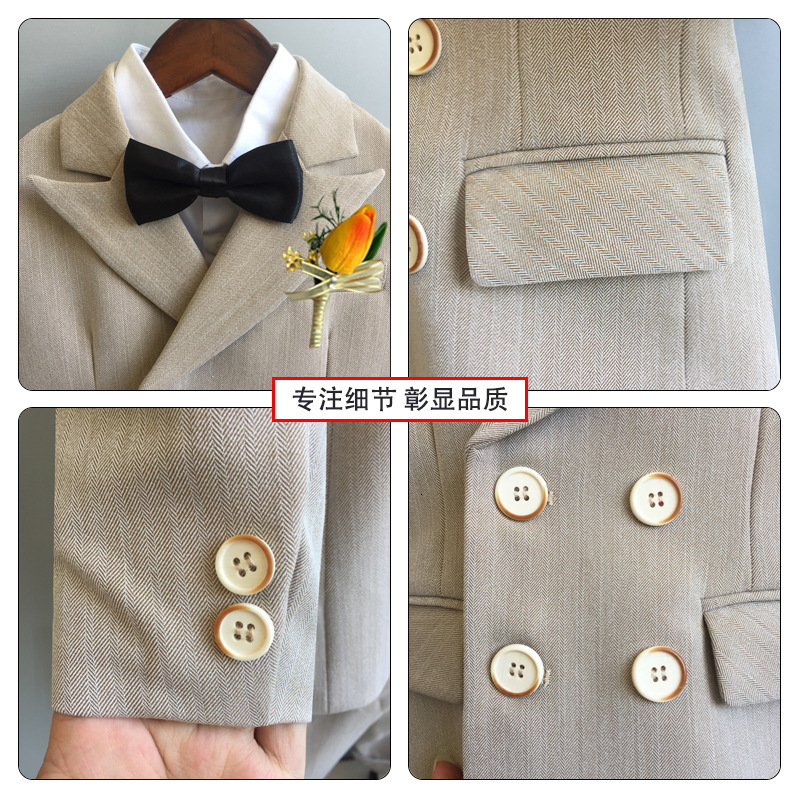 Suits Child Formal Dress Suit Set Autumn Winter Boys Wedding Baby First Birthday Performance Costume Kids Jacket Pants Bowtie Clothes 221205