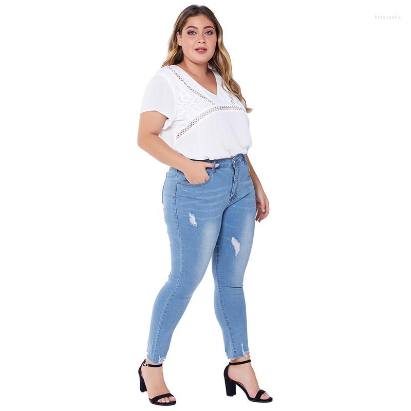 Women's Jeans LIBERJOG Multi-size Women Elastic Slim Denim Pencil Pants Holes Blue Female Vintage Casual Spring Autumn Fashion Ma'am
Women's Jeans LIBERJOG Multi-size Women Elastic Slim Denim Pencil Pants Holes Blue Female Vintage Casual Spring Autumn Fashion Ma'am