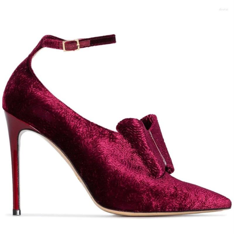 Dress Shoes Pointed Toe Buckle Strap Brand Women Bow-knot Wine Red Thin Heels Pumps High-heeled Single Lady Wedding Pump
Dress Shoes Pointed Toe Buckle Strap Brand Women Bow-knot Wine Red Thin Heels Pumps High-heeled Single Lady Wedding Pump