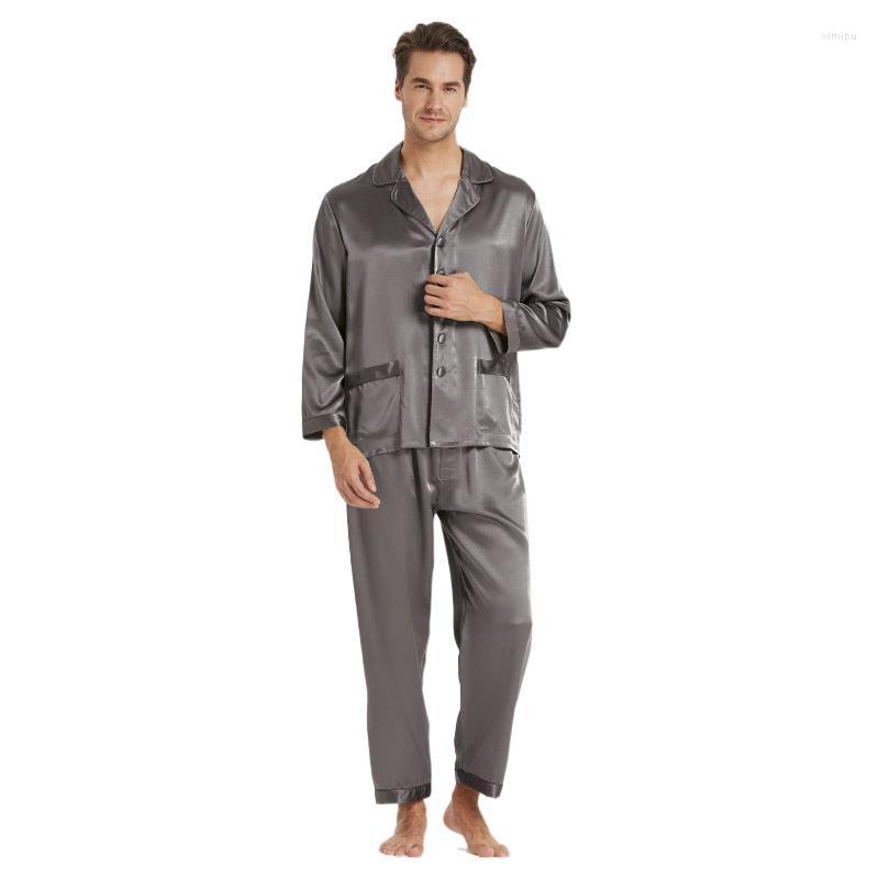 Men's Sleepwear 22 Momme Luxury Natural Mulberry Silk Pajamas Set For Men Long Sleeve Lapel Button Loungewear Man's, Black
Men's Sleepwear 22 Momme Luxury Natural Mulberry Silk Pajamas Set For Men Long Sleeve Lapel Button Loungewear Man's, Black