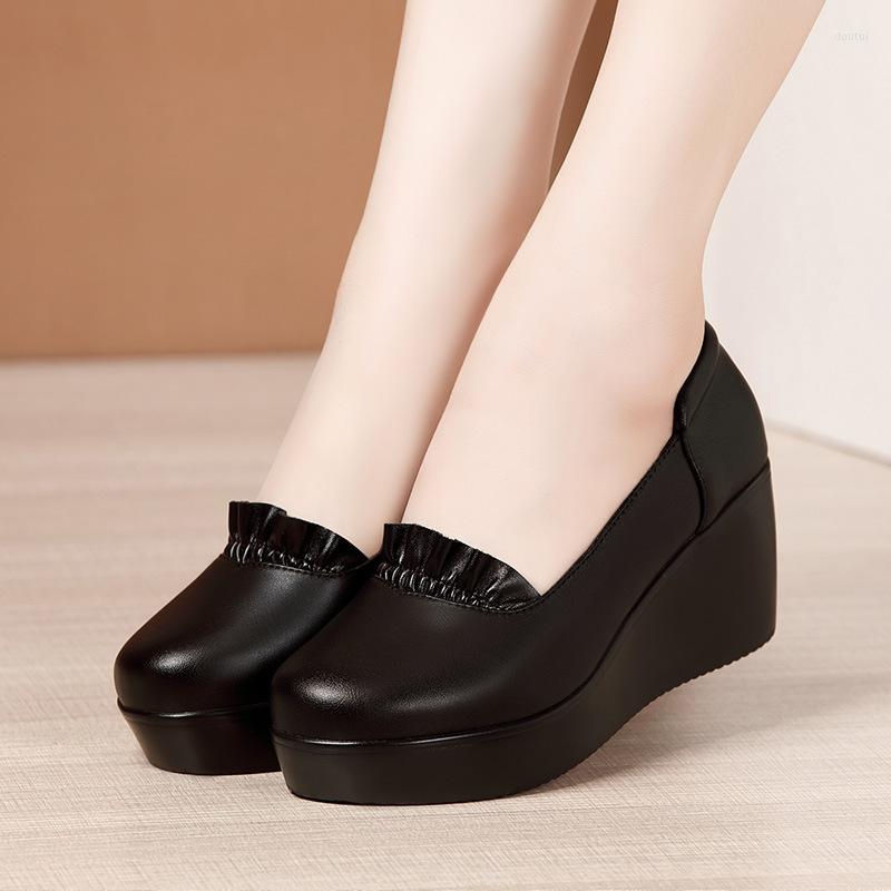 Dress Shoes Wedges For Women 2022 Autumn Spring Platform Pumps Woman High Heels Leather Office Ladies Plus Size 33-43, Black
Dress Shoes Wedges For Women 2022 Autumn Spring Platform Pumps Woman High Heels Leather Office Ladies Plus Size 33-43, Black