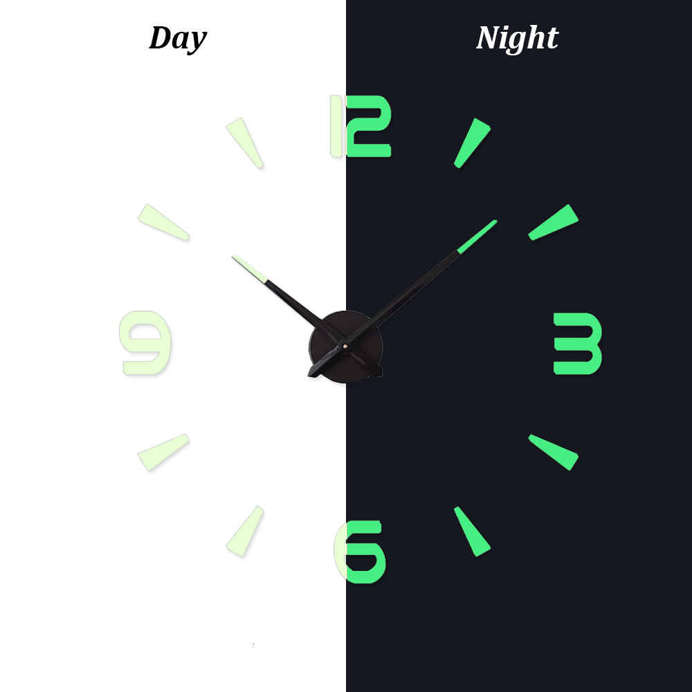 Wall Clocks Large Clock Quartz 3D DIY Big Watch Decorative Kitchen Acrylic Mirror Sticker Oversize Home Letter Decor 221203
