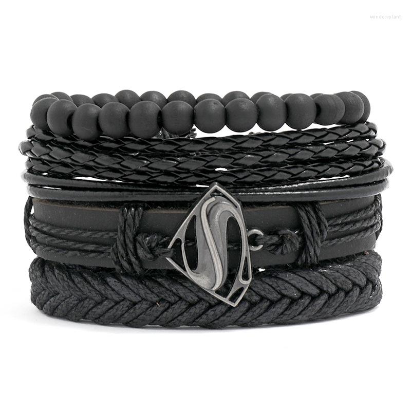 Link Bracelets Vintage Black Bead For Men Fashion Hollow Triangle Leather Bracelet & Bangles Multilayer Wide Wrap Jewelry
Link Bracelets Vintage Black Bead For Men Fashion Hollow Triangle Leather Bracelet & Bangles Multilayer Wide Wrap Jewelry
