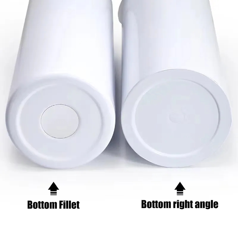 20oz Sublimation Straight Skinny Tumblers with Flat Edge Double Wall DIY Vacuum Insulated Heat Transfer Coffee Cup with Lid Z11