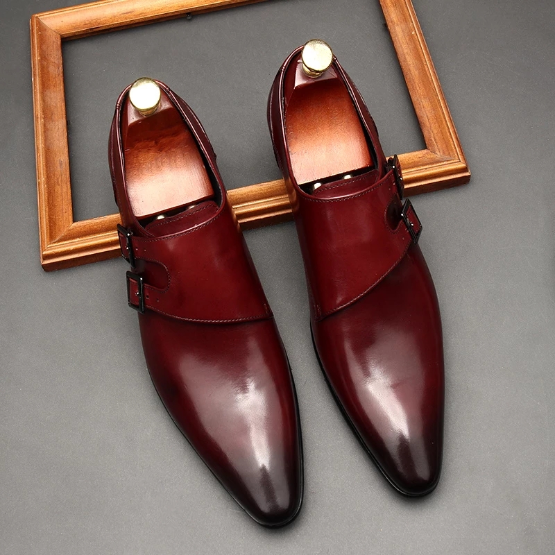 Large Size EUR37-46 Double Buckle Black / Brown Tan Mens Business Dress Shoes Genuine Leather Prom Wedding Shoes
Large Size EUR37-46 Double Buckle Black / Brown Tan Mens Business Dress Shoes Genuine Leather Prom Wedding Shoes