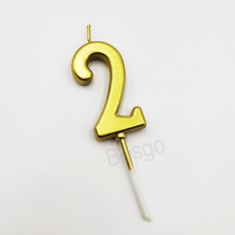 Gold 0-9 Pattern Candle Number Birthday Cake Decoration Candles Paraffin Golden Children Anniversary Party Decorations Candle BH8078 TYJ