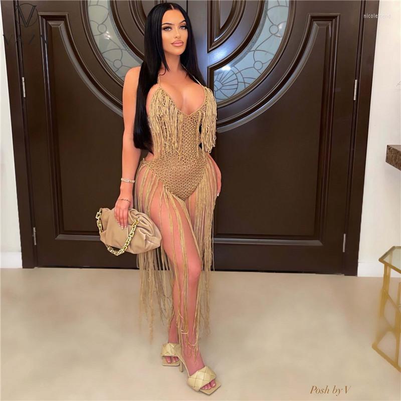 Casual Dresses VAZN 2022 Summer Tassel Open Young Solid See Through Hollow Out Halter Off Shoulder Backless Women High Waist Long Dress, Black 
Casual Dresses VAZN 2022 Summer Tassel Open Young Solid See Through Hollow Out Halter Off Shoulder Backless Women High Waist Long Dress, Black