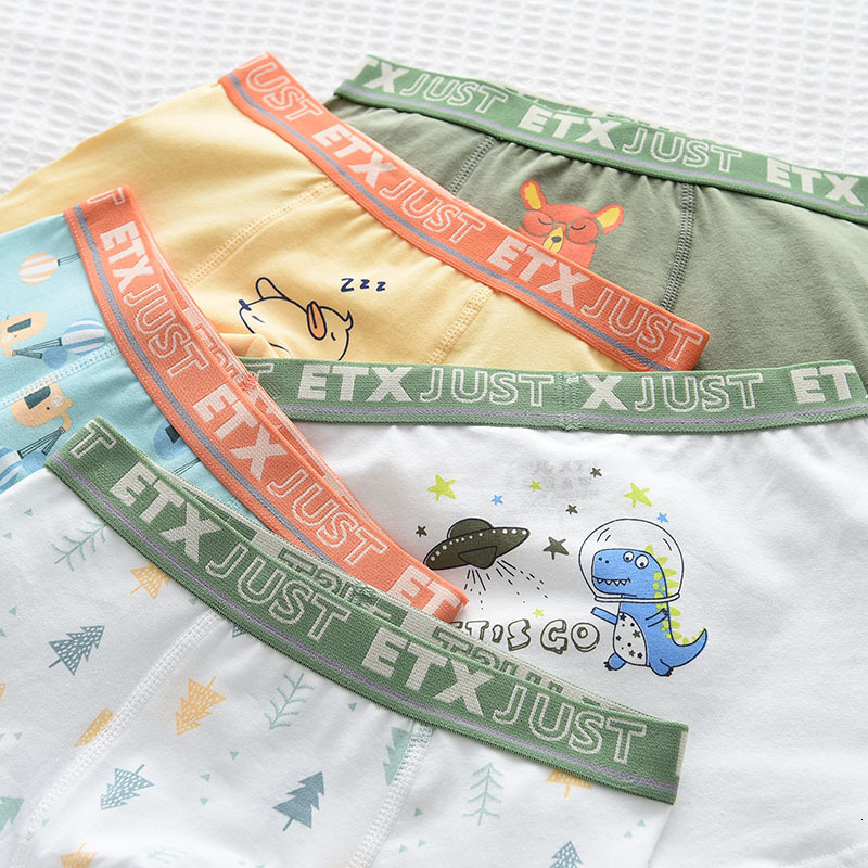 Panties 5 Pcs lpack Kids Underwear for Boys Cotton Teen Cartoon Dinosaur Boxers Toddler Children cute Breathable Underpants 221205