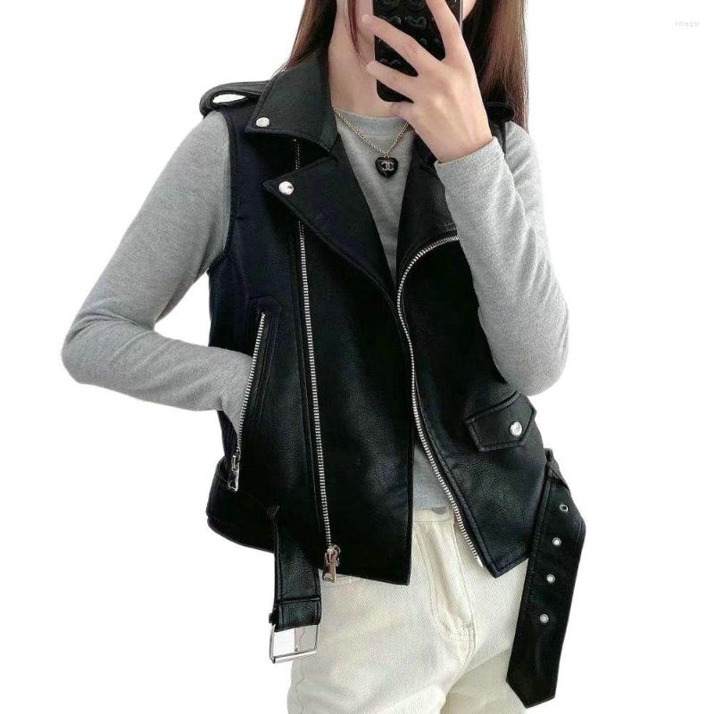 Women's Vests 2022 Women Motorcycle High Quality Solid Black Faux Leather Waistcoats Belt Female Street Zipper PU Sleeveless Jacket Tops, Lhx21171 black
Women's Vests 2022 Women Motorcycle High Quality Solid Black Faux Leather Waistcoats Belt Female Street Zipper PU Sleeveless Jacket Tops, Lhx21171 black