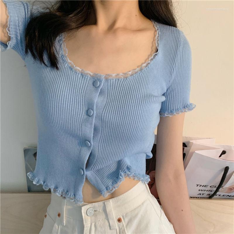 Women' T Shirts T-shirts Women O-Neck Button Up Tees Short Sleeve Casual Knitted Cadigans Crop Tops For Summer Tee 4191400, Black
Women' T Shirts T-shirts Women O-Neck Button Up Tees Short Sleeve Casual Knitted Cadigans Crop Tops For Summer Tee 4191400, Black