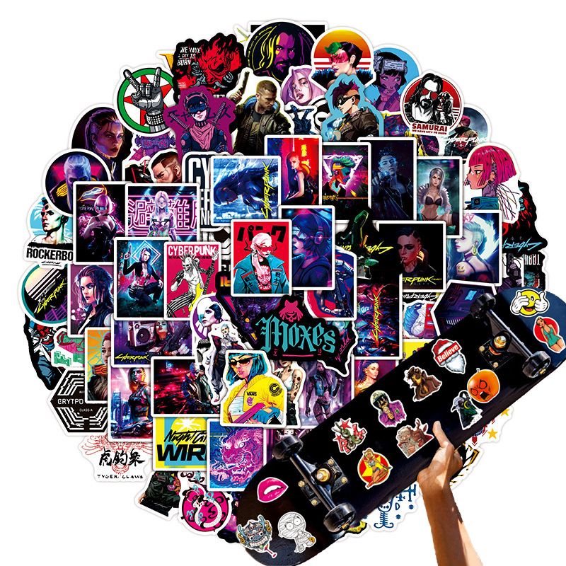 50pcs Cyberpunk 2077 Sticker Game Vinyl Stickers Book Laptop Guitar Motorcycle Luggage Skateboard DIY Decorative Decal, Multi colors
50pcs Cyberpunk 2077 Sticker Game Vinyl Stickers Book Laptop Guitar Motorcycle Luggage Skateboard DIY Decorative Decal, Multi colors