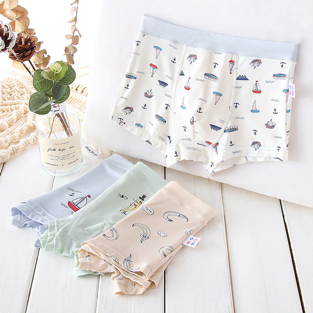 Panties Children s Underwear for Kids Cartoon Shorts Soft Cotton Underpants Boys Sailboats Pattern 5Pcs lot 221205