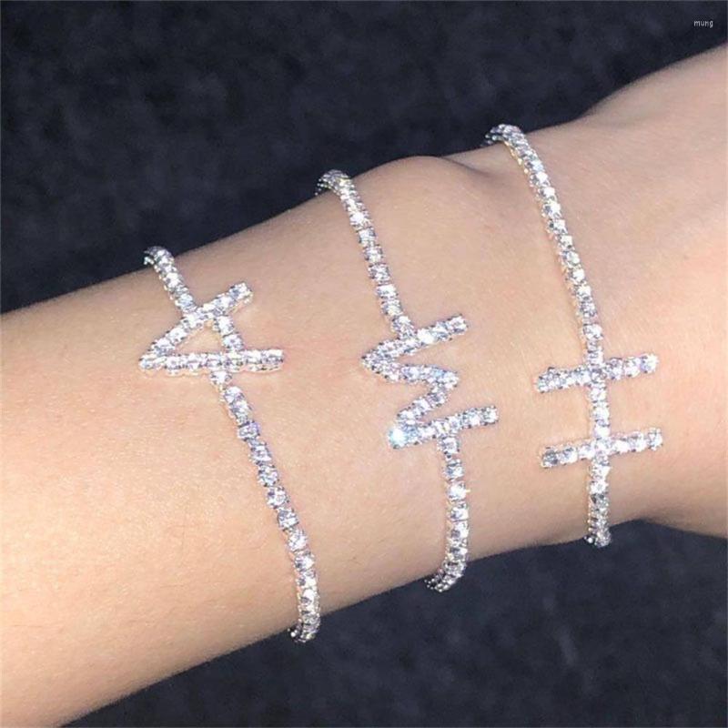 Link Bracelets Full Rhinestone 26 Letter Creative Women's Bracelet Simple Shiny Crystal Personality Jewelry Accessories
Link Bracelets Full Rhinestone 26 Letter Creative Women's Bracelet Simple Shiny Crystal Personality Jewelry Accessories