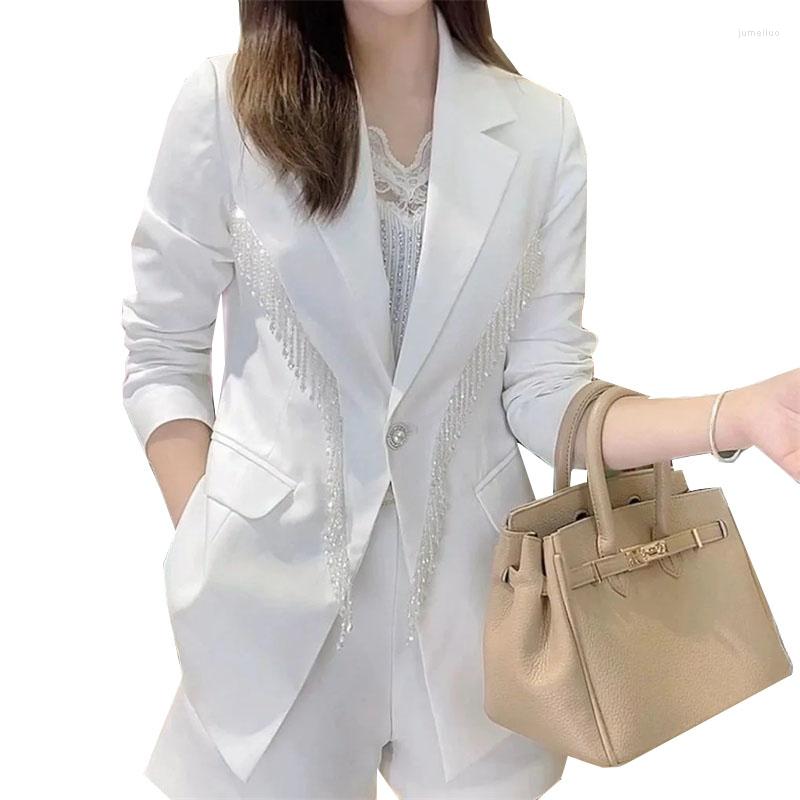 Women's Suits Fashion Women Blazers 2022 Spring Autumn Tassel Beading Suit Jacket Women's Casual Office Lady Coats Outerwear, White
Women's Suits Fashion Women Blazers 2022 Spring Autumn Tassel Beading Suit Jacket Women's Casual Office Lady Coats Outerwear, White
