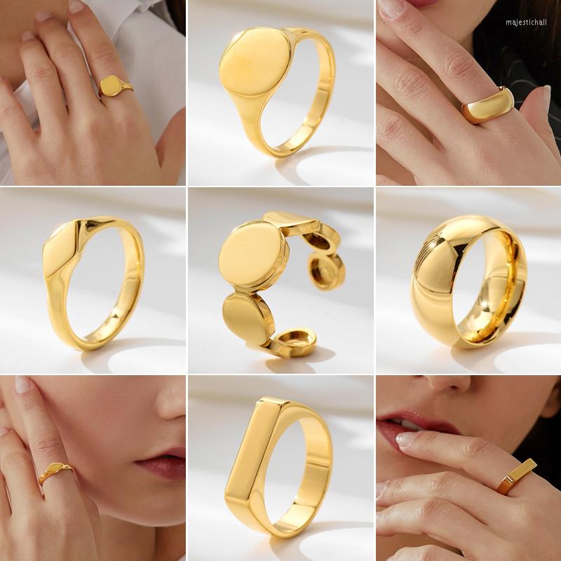 Cluster Rings Amaiyllis 18k Gold Simple Open Ring Geometric Glossy Couple Index Finger Jewelry For Lovers Gift
Cluster Rings Amaiyllis 18k Gold Simple Open Ring Geometric Glossy Couple Index Finger Jewelry For Lovers Gift