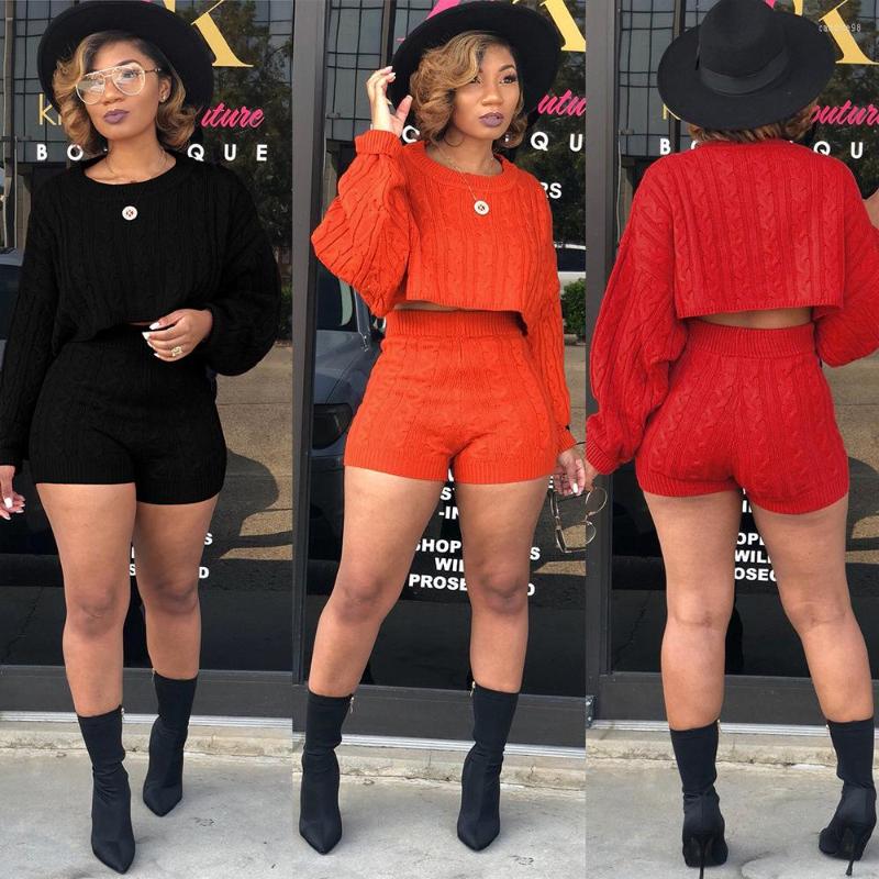 Women' Tracksuits Sensual Women Knitting Wool Long Sleeve Two Pieces Sets Trench Knitted Autumn Suits Solid Croptop Shorts Yarn, Orange
Women' Tracksuits Sensual Women Knitting Wool Long Sleeve Two Pieces Sets Trench Knitted Autumn Suits Solid Croptop Shorts Yarn, Orange