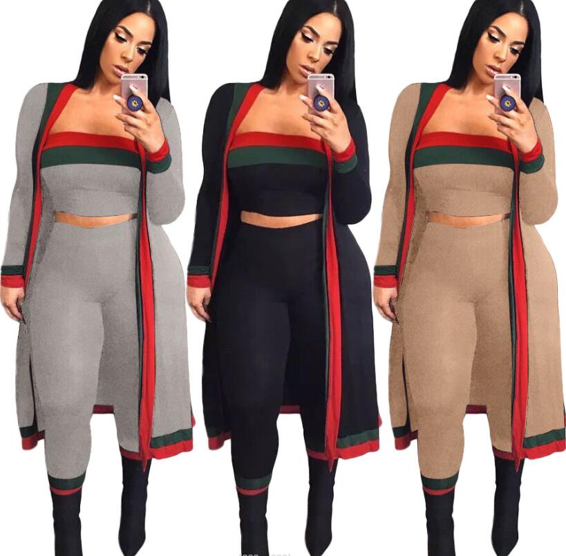 Casual Dresses Designer Striped 3 Pieces Sets Womens Outfits Long Cloak Strapless Overalls Bodysuit Women Clothing Costumes
Casual Dresses Designer Striped 3 Pieces Sets Womens Outfits Long Cloak Strapless Overalls Bodysuit Women Clothing Costumes