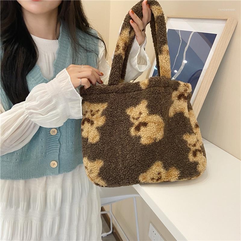 Evening Bags Women Plush Bear Tote Handbags Lamb Like Fabric Shoulder Female Large Capacity Soft Shopping Bag Cartoon Book For Girls, Black
Evening Bags Women Plush Bear Tote Handbags Lamb Like Fabric Shoulder Female Large Capacity Soft Shopping Bag Cartoon Book For Girls, Black