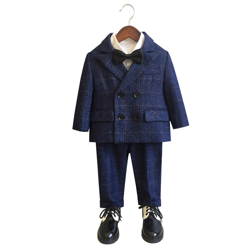 Suits Flower Boys Child Wedding Suit Children P ograph Dress Kids Fromal Blazer Set School Graduation Performance Baby Costume XF003 221205