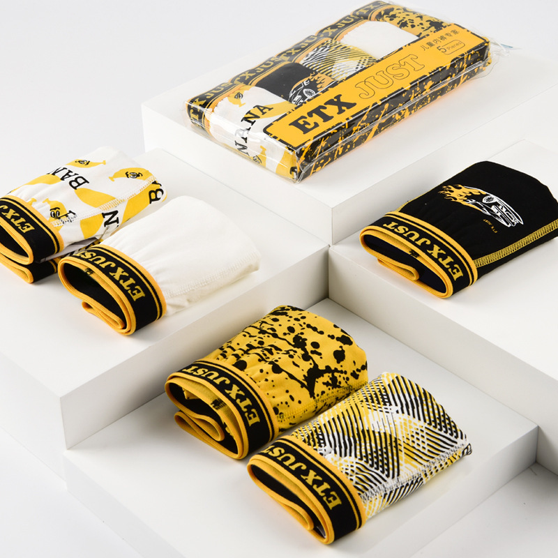 Panties Arrival 5 Pcs pack Kids Boys Pack Cotton Teenage Breathable Underwear Cartoon Baby Boy Shorts Children Underpants 221205