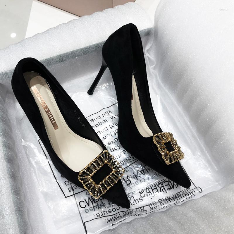 Dress Shoes Rhinestone Square Button Stiletto Heels Women Shallow Mouth Pointed Single Sexy Suede Versatile Women's, 6cm
Dress Shoes Rhinestone Square Button Stiletto Heels Women Shallow Mouth Pointed Single Sexy Suede Versatile Women's, 6cm