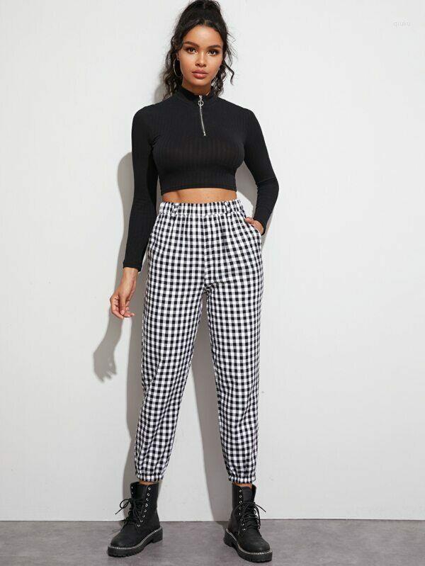 Women's Pants Fashion Women Gingham Plaid Elastic Waist Joggers Sport Trousers Slim Fit Long Pencil Ladies Office Casual, Picture shown
Women's Pants Fashion Women Gingham Plaid Elastic Waist Joggers Sport Trousers Slim Fit Long Pencil Ladies Office Casual, Picture shown