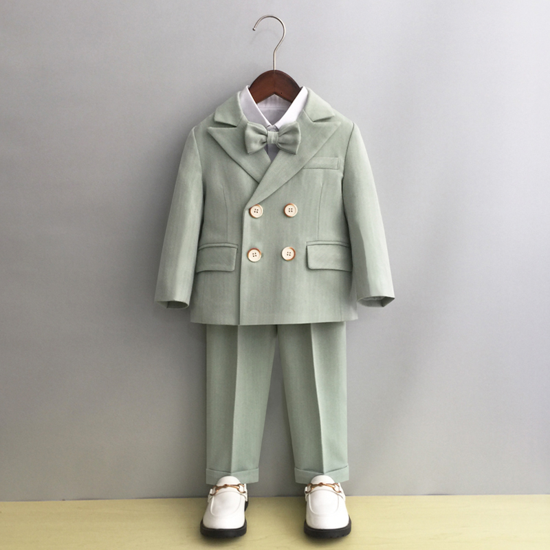 Suits Child Formal Dress Suit Set Autumn Winter Boys Wedding Baby First Birthday Performance Costume Kids Jacket Pants Bowtie Clothes 221205