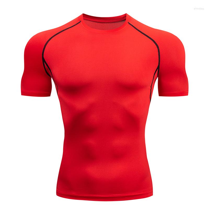 Men' T Shirts T-shirt Man Summer Fitness Tights Short-sleeved Shirt Solid Color Spandex Quick-drying Training Compressed MMA Clothing, Red
Men' T Shirts T-shirt Man Summer Fitness Tights Short-sleeved Shirt Solid Color Spandex Quick-drying Training Compressed MMA Clothing, Red