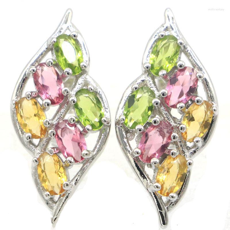Dangle Earrings 25x12mm Multi Color 4.6g Pink Tourmaline Peridot London Blue Topaz Daily Wear Females Silver Stud
Dangle Earrings 25x12mm Multi Color 4.6g Pink Tourmaline Peridot London Blue Topaz Daily Wear Females Silver Stud