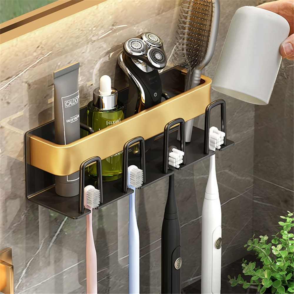 Toothbrush Holders Toothbrush Holder Wall Mounted Razor Stand Organizer Shelf Bathroom Toothpaste Storage Rack With Cup Holder Bathroom Accessories 221205
Toothbrush Holders Toothbrush Holder Wall Mounted Razor Stand Organizer Shelf Bathroom Toothpaste Storage Rack With Cup Holder Bathroom Accessories 221205
