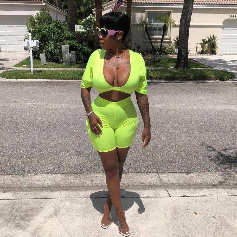 Women' Tracksuits BKLD Two Piece Set Neon Green Top Shorts Sets Sexy V-neck Half Sleeve 2 Bodycon 2022 Summer Clothes For Women Outfits
Women' Tracksuits BKLD Two Piece Set Neon Green Top Shorts Sets Sexy V-neck Half Sleeve 2 Bodycon 2022 Summer Clothes For Women Outfits