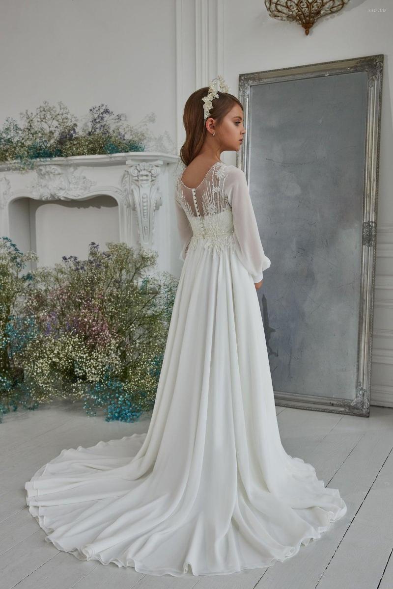 Girl Dresses YL Charming Chiffon A-Line Flower Floor Length Long Sleeve First Communion Gowns Sequined Applique Party Dress, Custom made
Girl Dresses YL Charming Chiffon A-Line Flower Floor Length Long Sleeve First Communion Gowns Sequined Applique Party Dress, Custom made